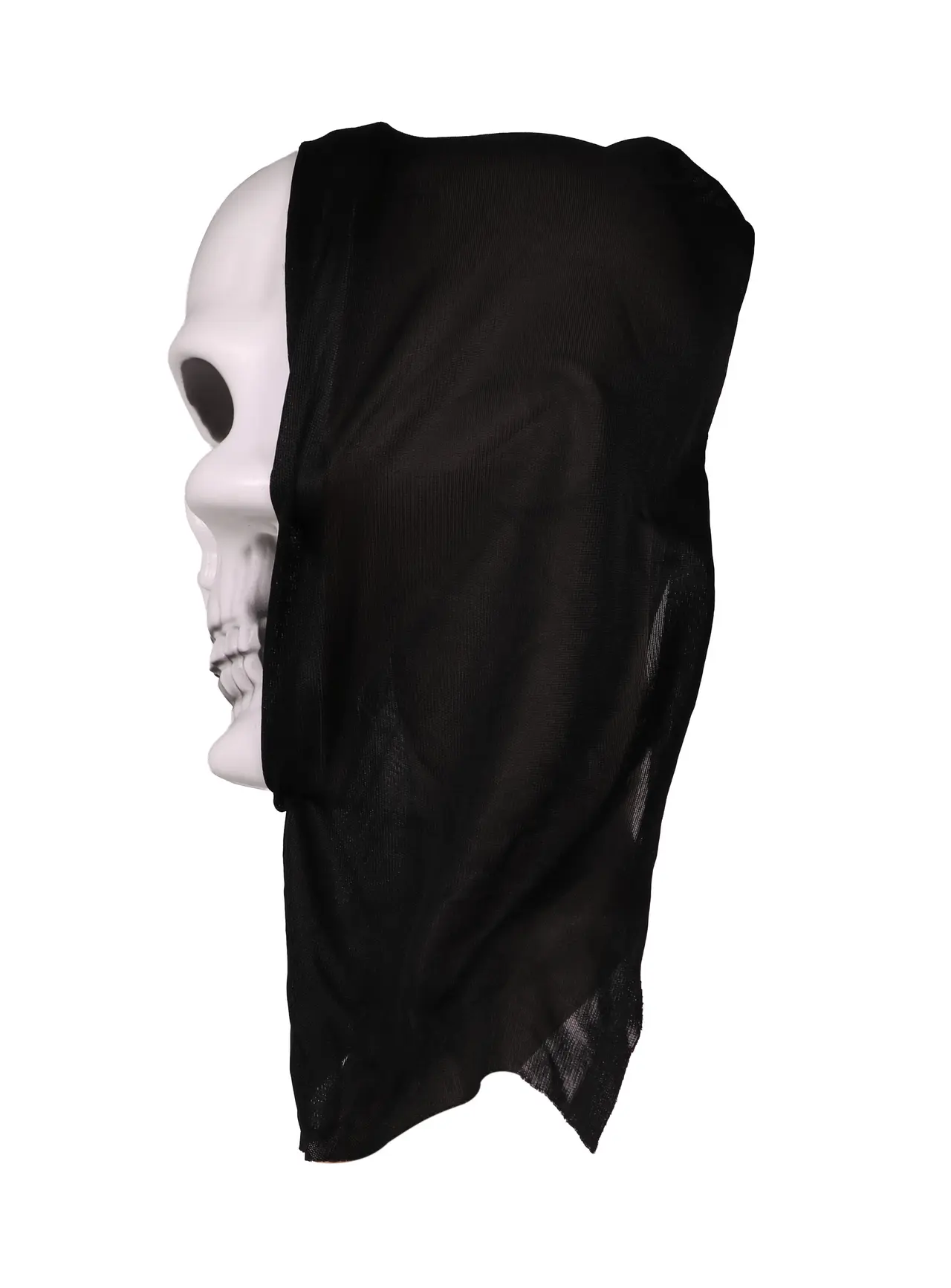 Dødningehovedmaske med hætte, PVC