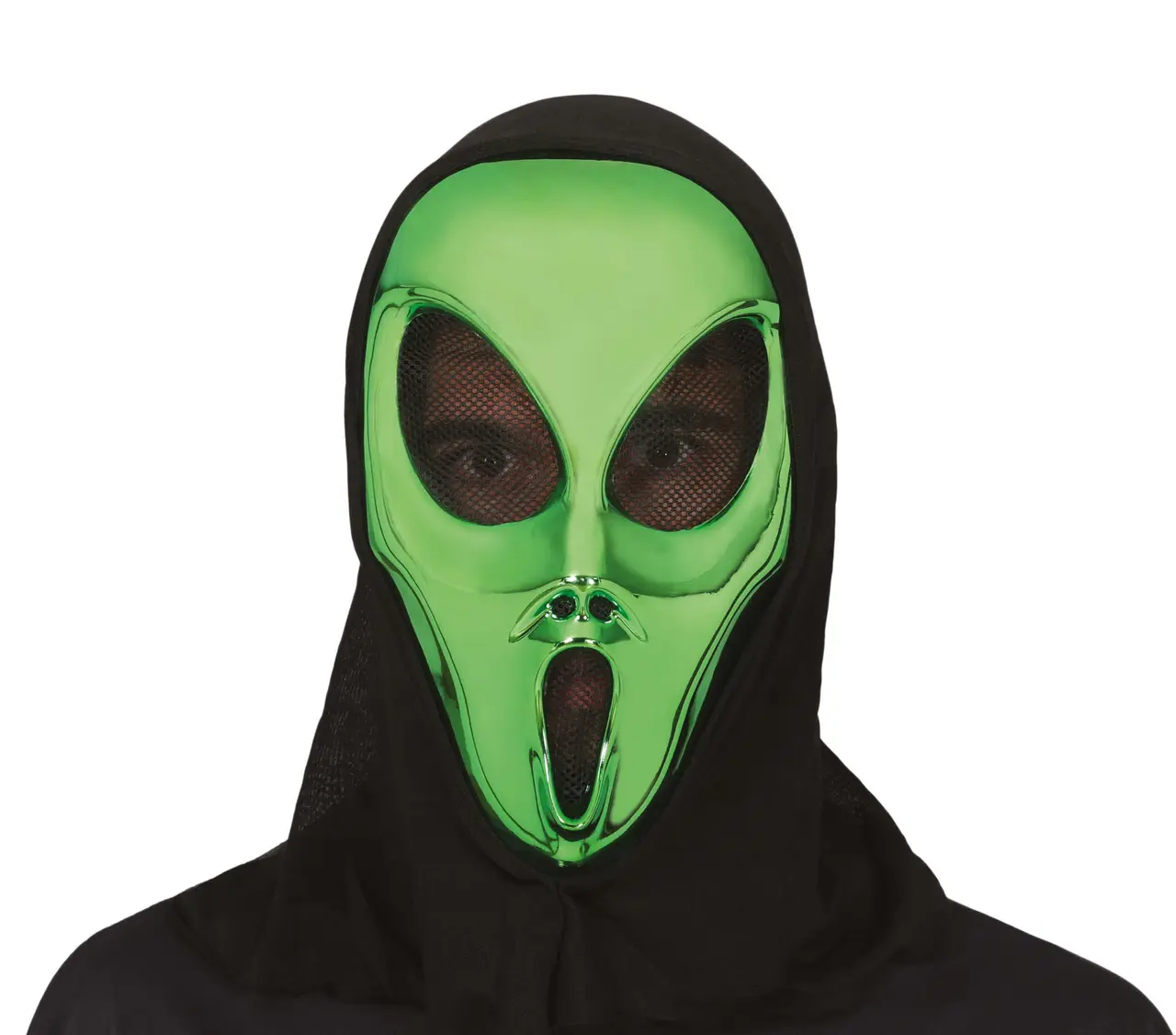 Alien-maske med hætte, PVC