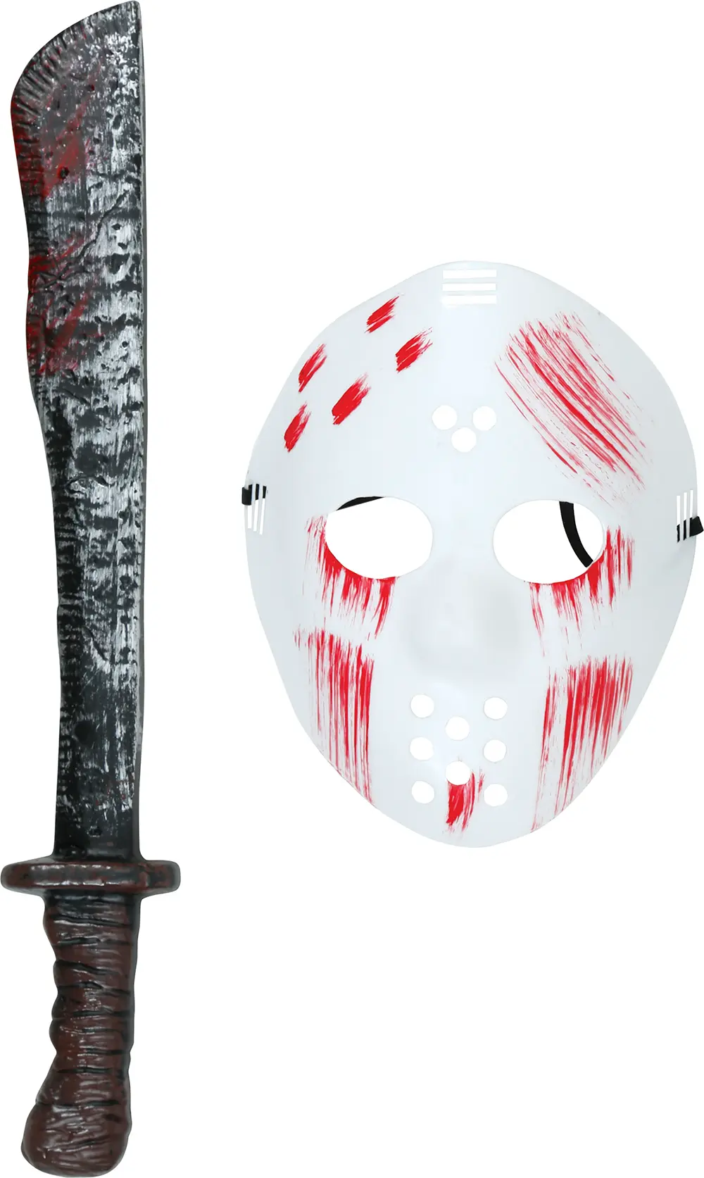Hvid maske med machete, PVC