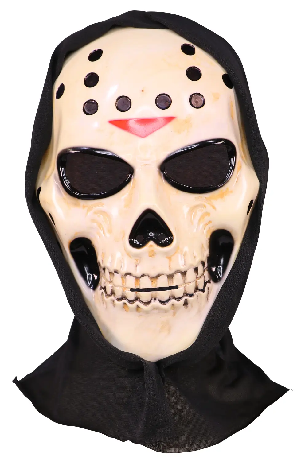 Hockeymaske med kranie og hætte, PVC