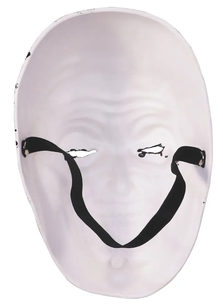 Dræberklovnemaske, PVC, hvid, sort og rød