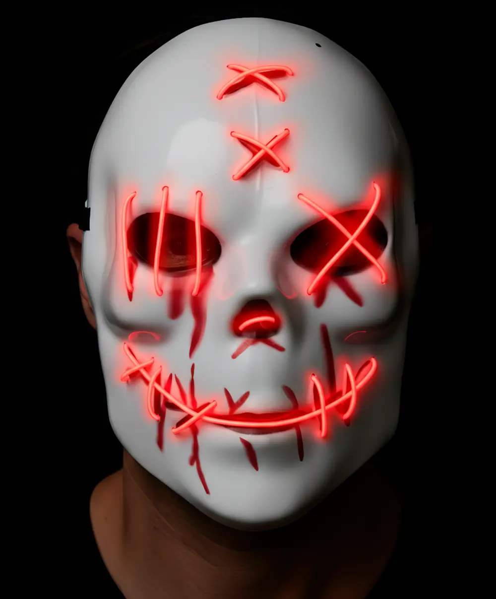 Uhyggelig maske med lys, PVC