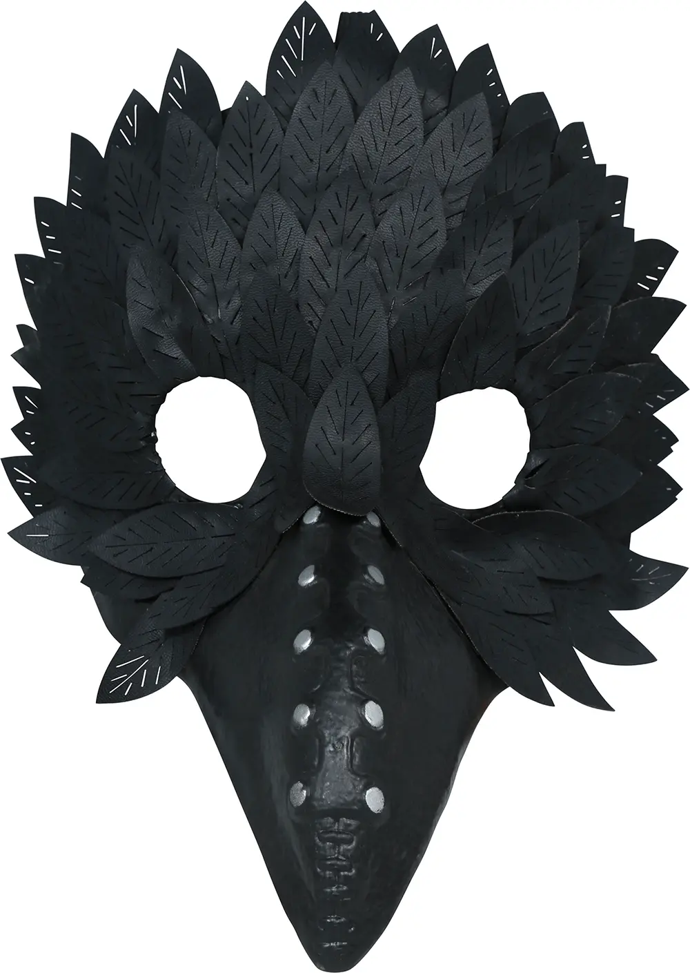 Sort maske med fjer, PVC