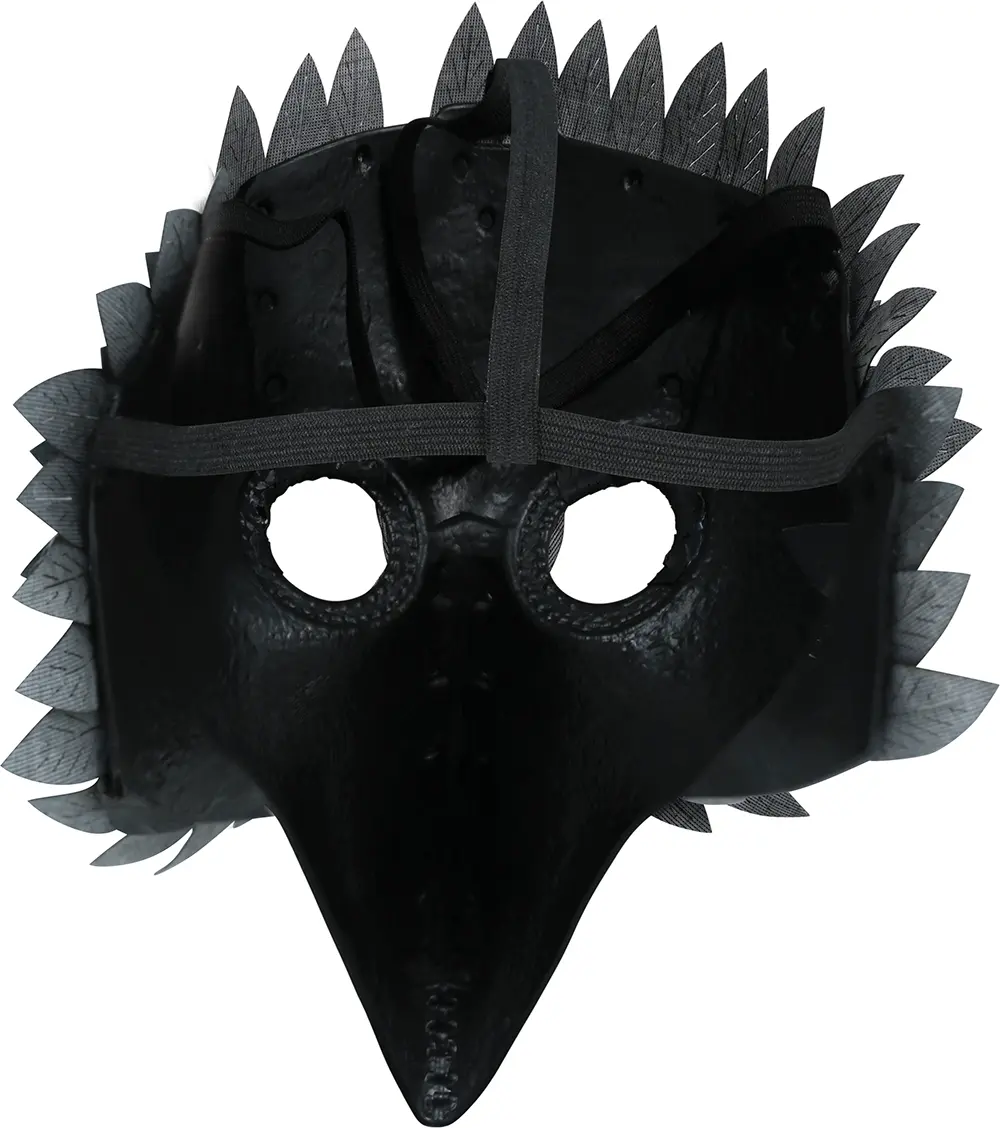 Sort maske med fjer, PVC
