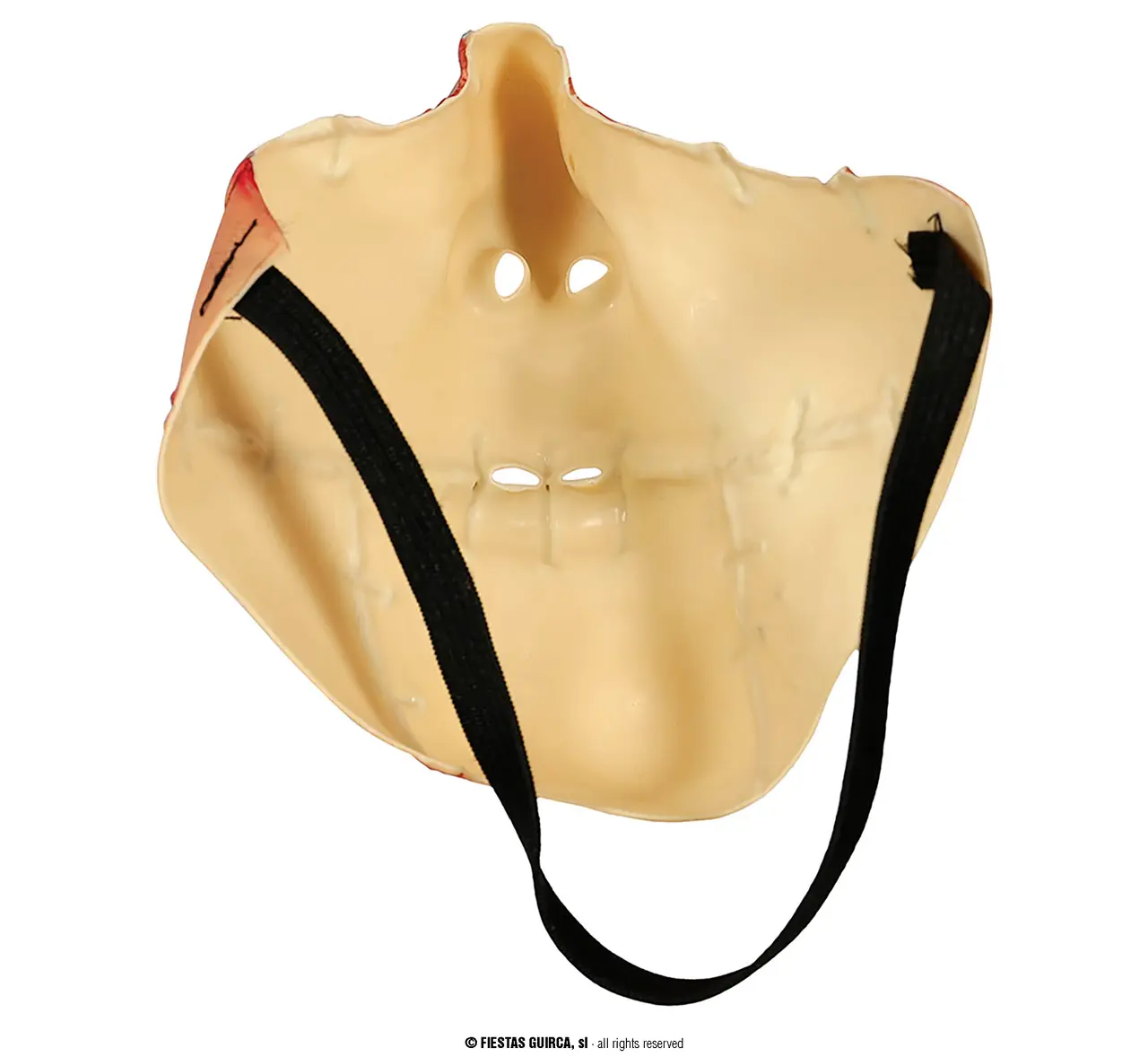 Halvmaske med syet mund, latex