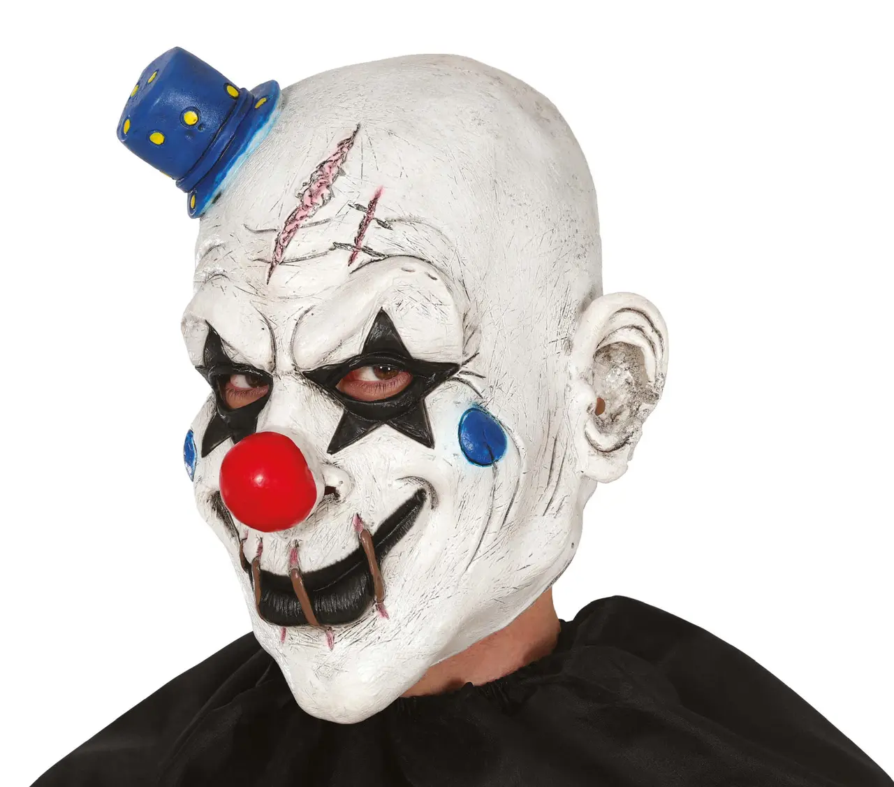 Klovnemaske med minihat, latex
