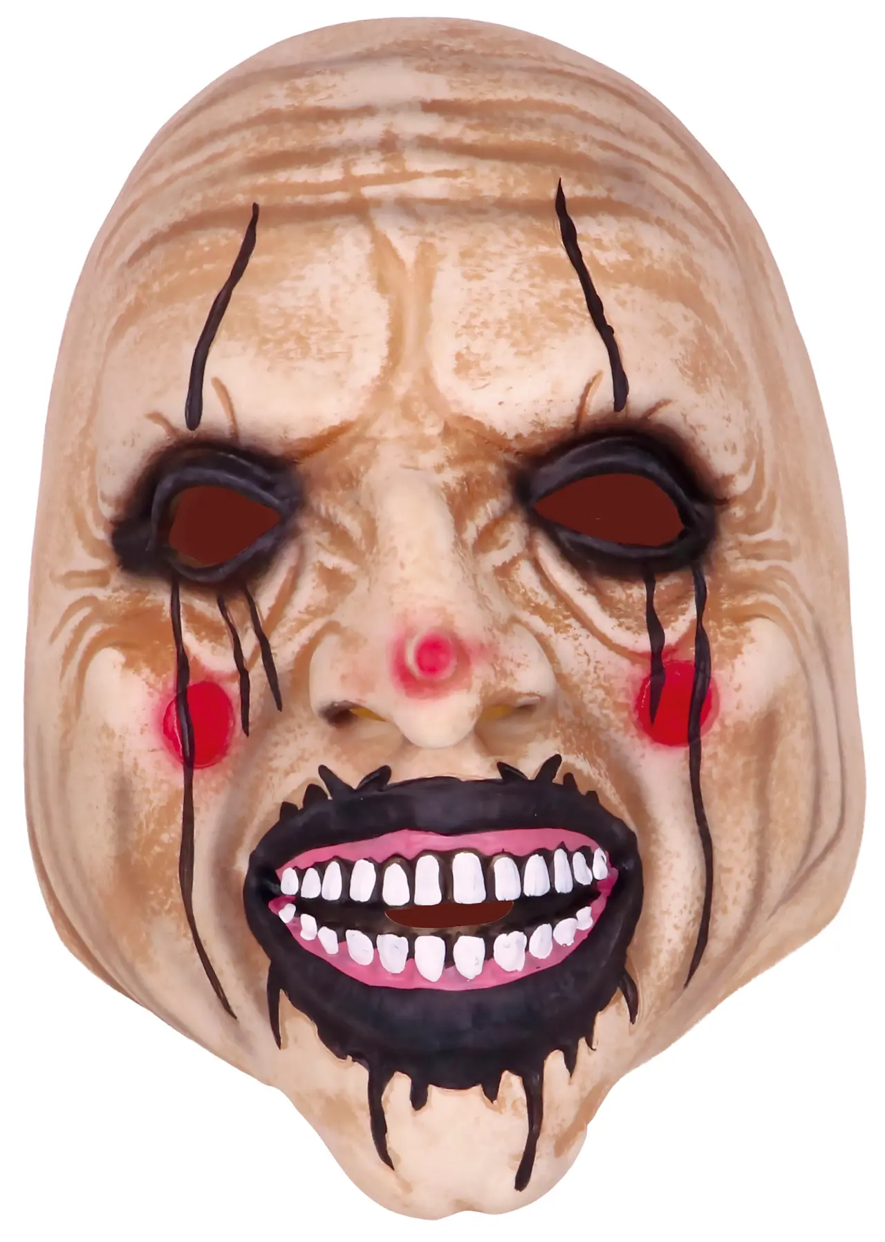 Klovnemaske, latex, ca. 25,2 cm