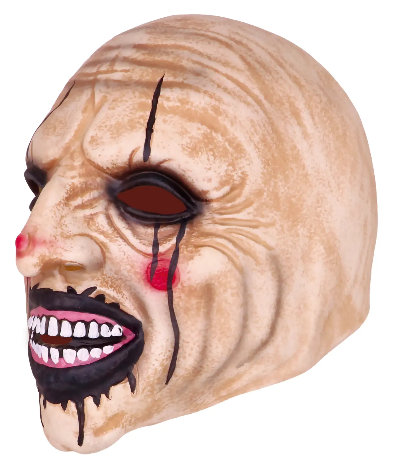 Klovnemaske, latex, ca. 25,2 cm
