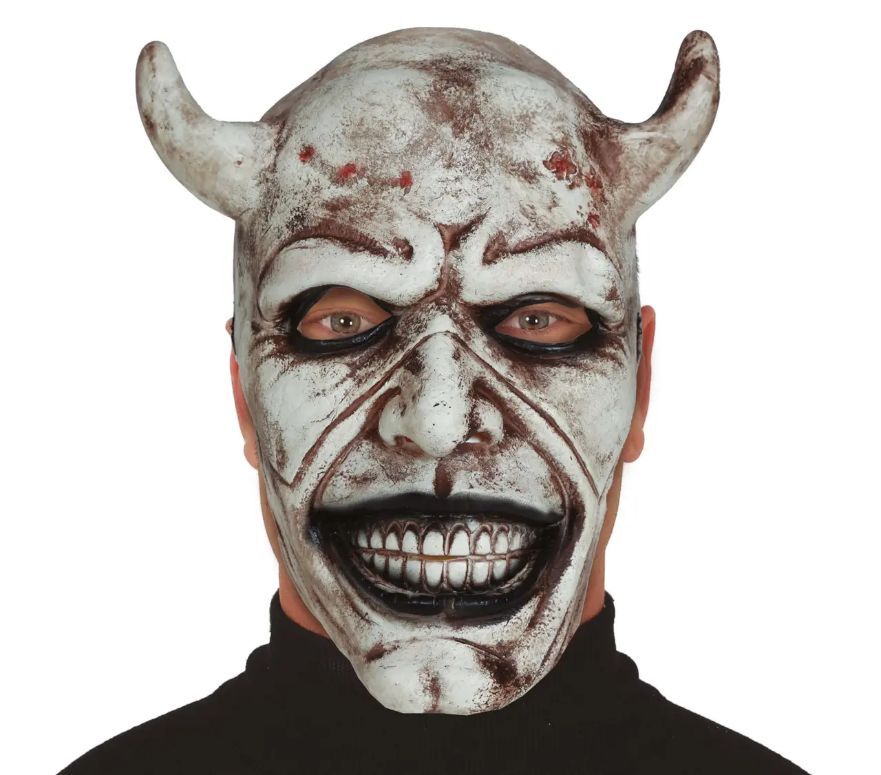 Hvid djævlemaske, latex