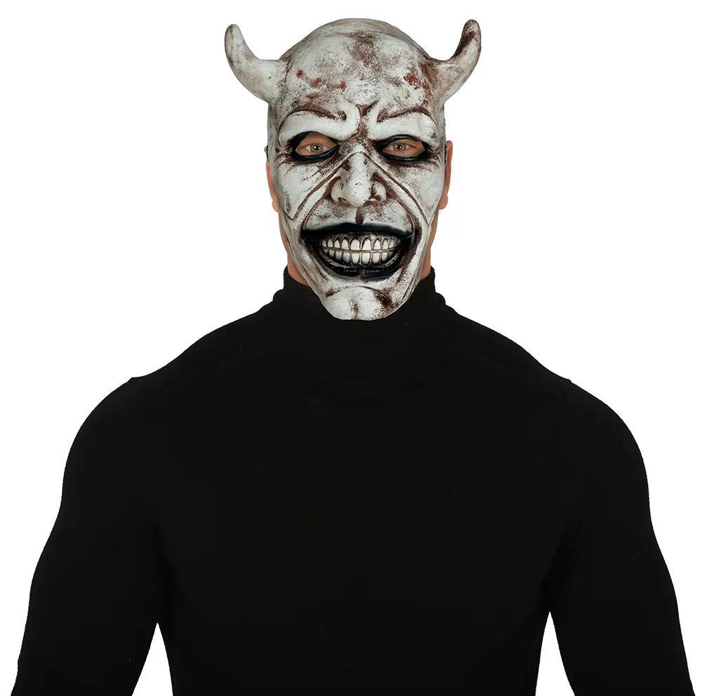Hvid djævlemaske, latex