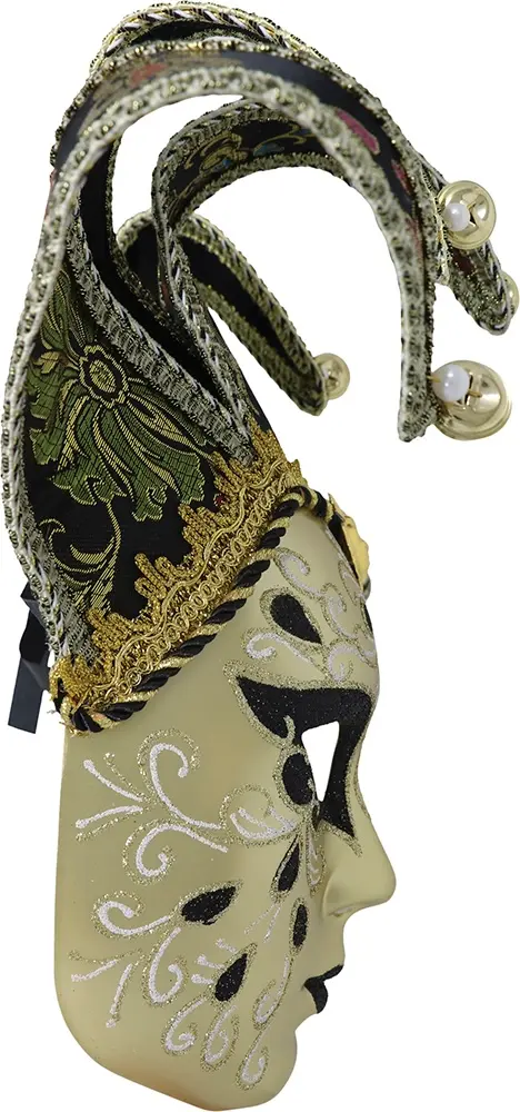 Venetiansk maske, sort og guld