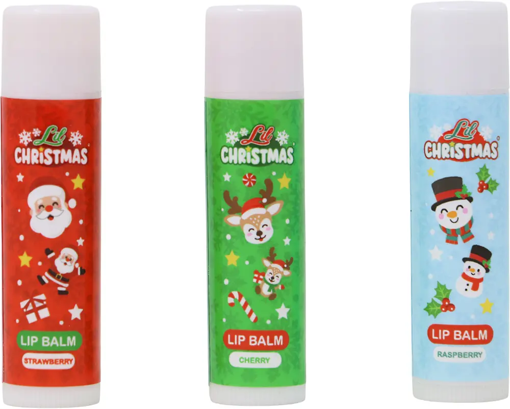 Lil Xmas læbepomadetrio til børn, assorterede motiver