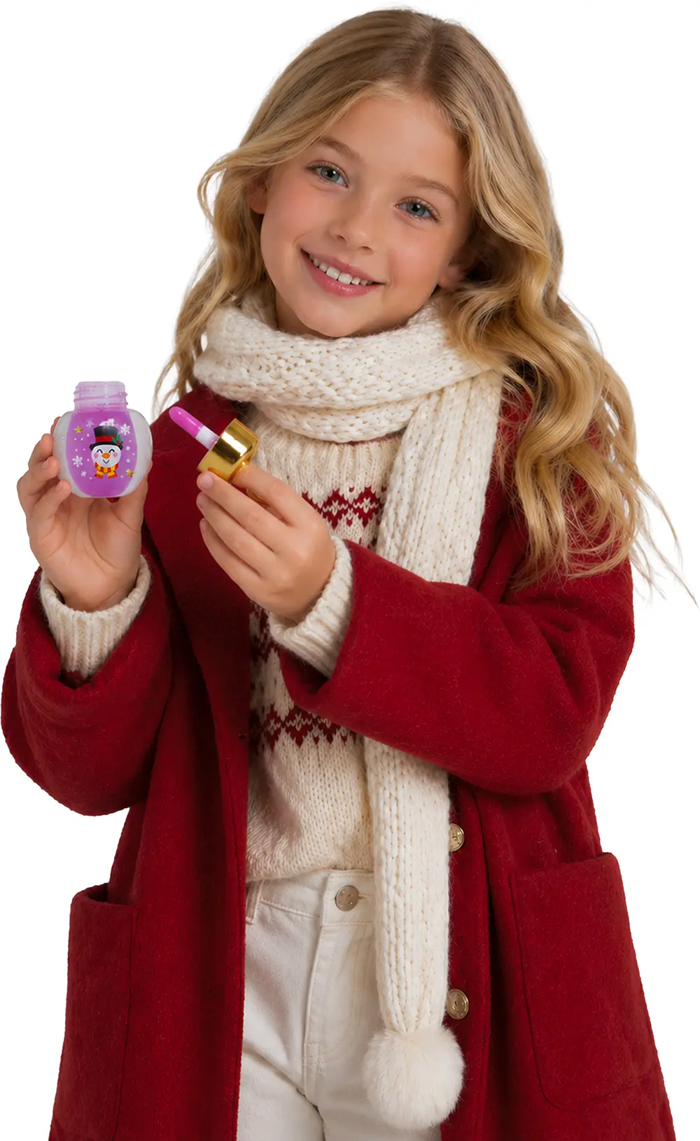 Lil Xmas lipgloss til børn, assorterede motiver, grøn, rød og lilla