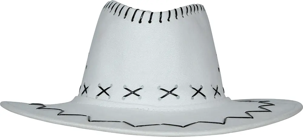 Hvid cowboyhat i ruskindslook til voksne