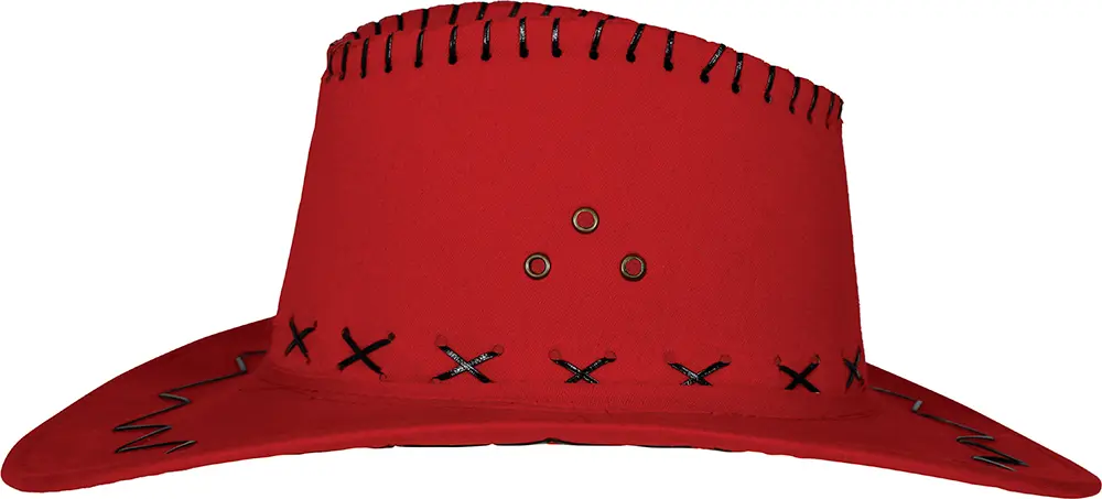 Rød cowboyhat i ruskindslook, til voksne