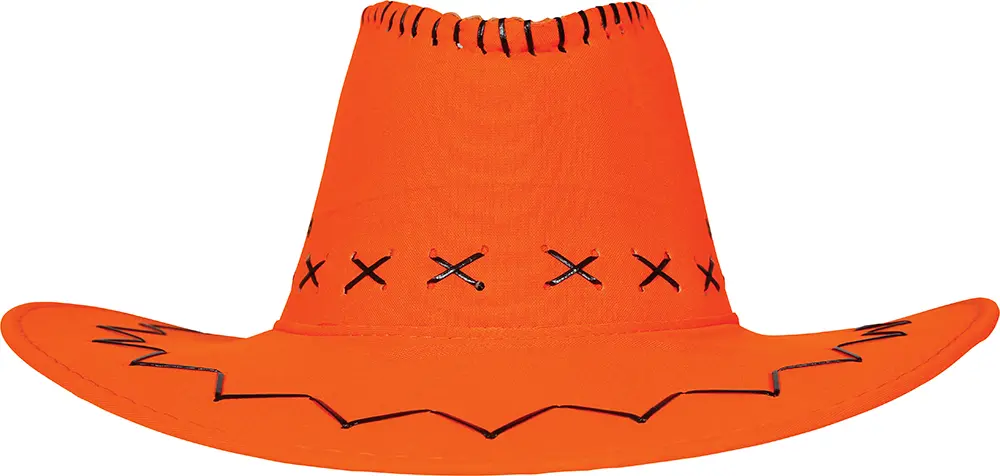 Orange cowboyhat i ruskindslook, til voksne