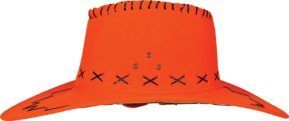 Orange cowboyhat i ruskindslook, til voksne