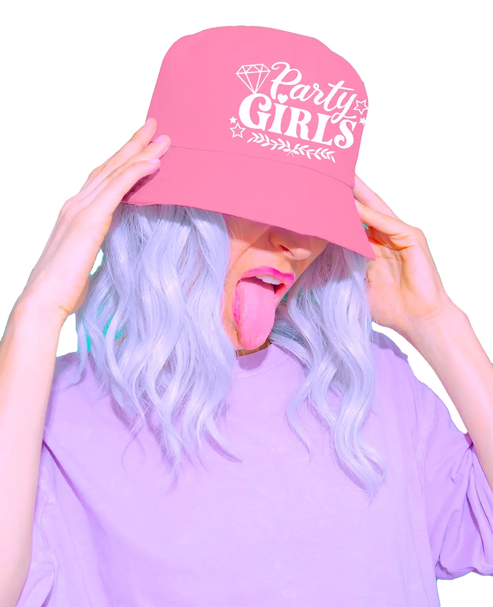 Lyserød Party Girls-bøllehat, til voksne