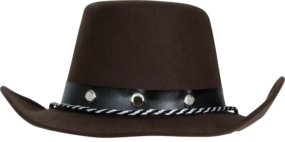 Brun cowboyhat i filt til børn, ca. 33,5 cm