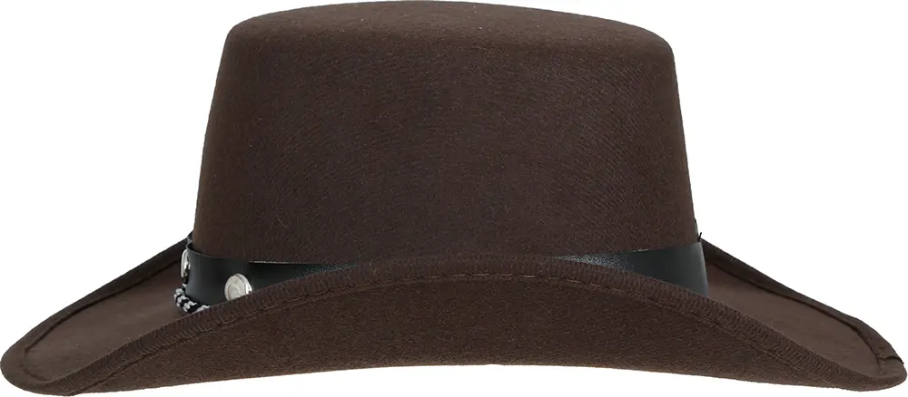 Brun cowboyhat i filt til børn, ca. 33,5 cm
