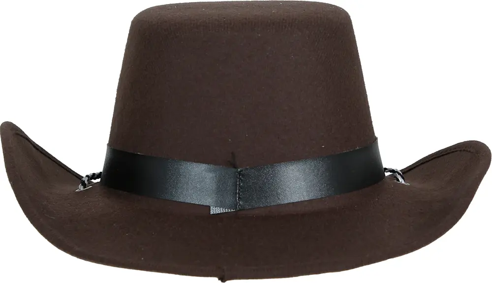 Brun cowboyhat i filt til børn, ca. 33,5 cm