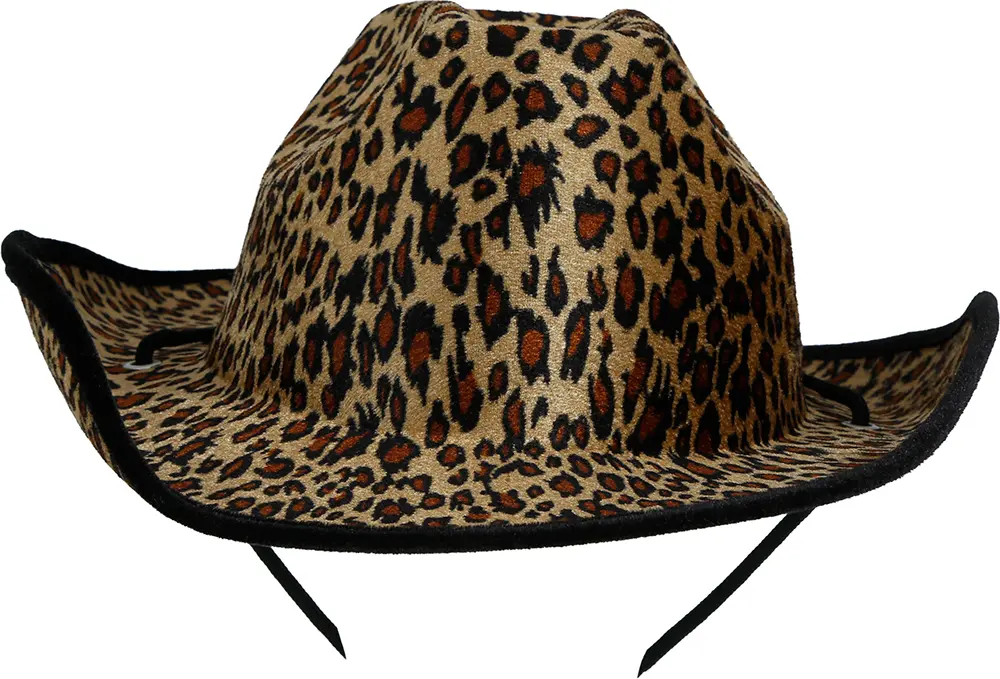 Cowboyhat med leopardmønster til voksne