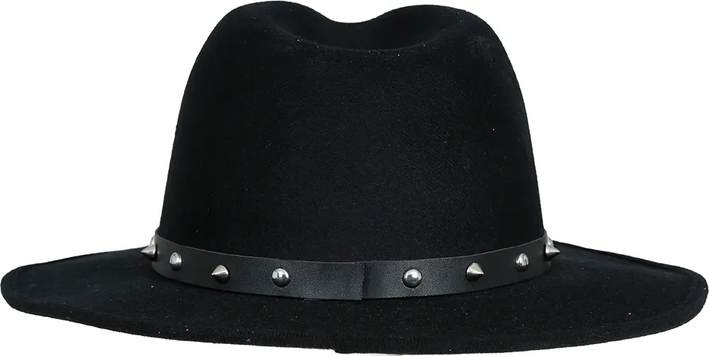 Sort cowboyhat i filt med nitter til voksne