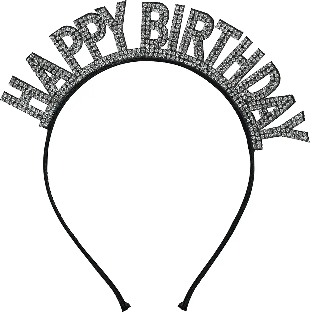 Sølvhårbøjle "Happy Birthday"
