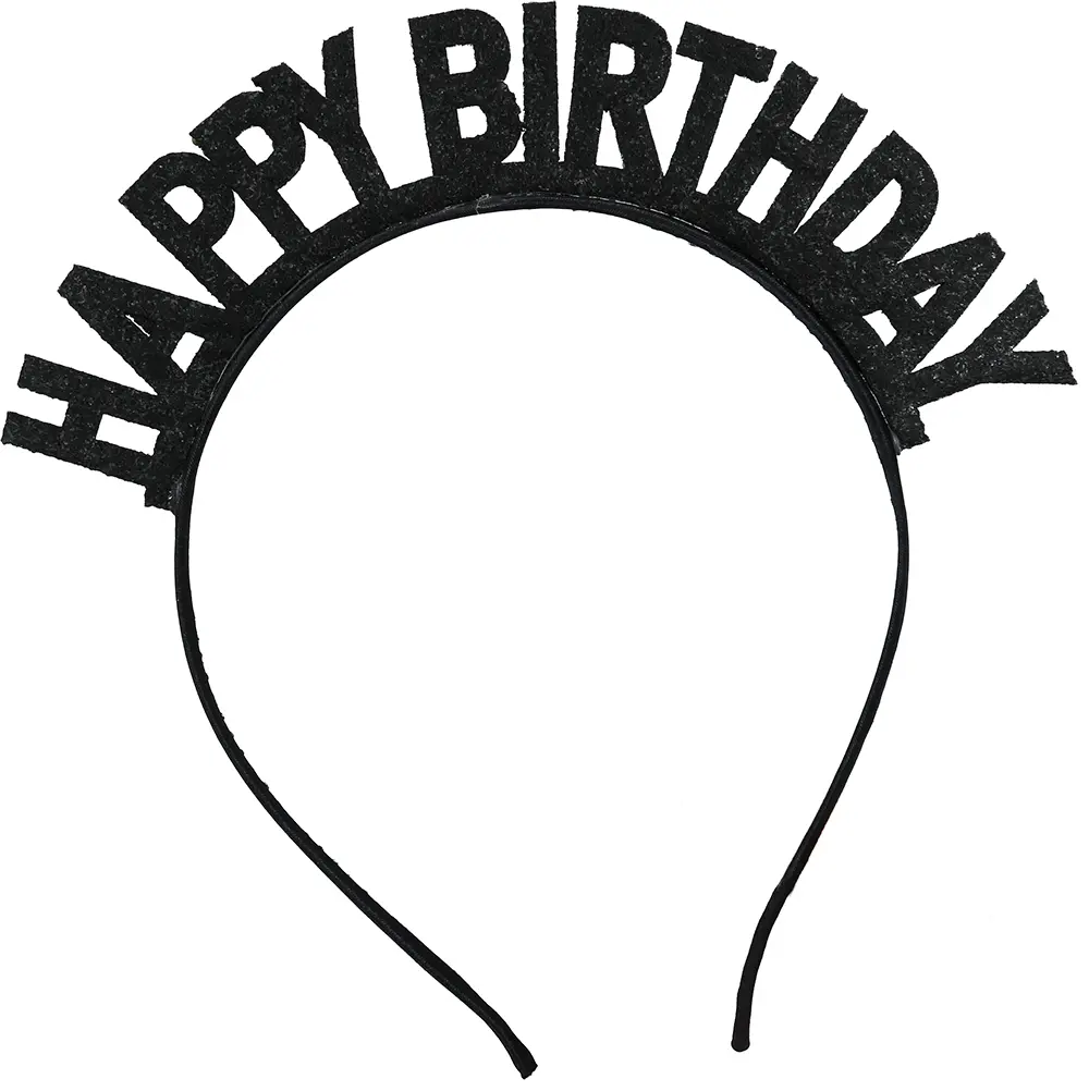 Sølvhårbøjle "Happy Birthday"