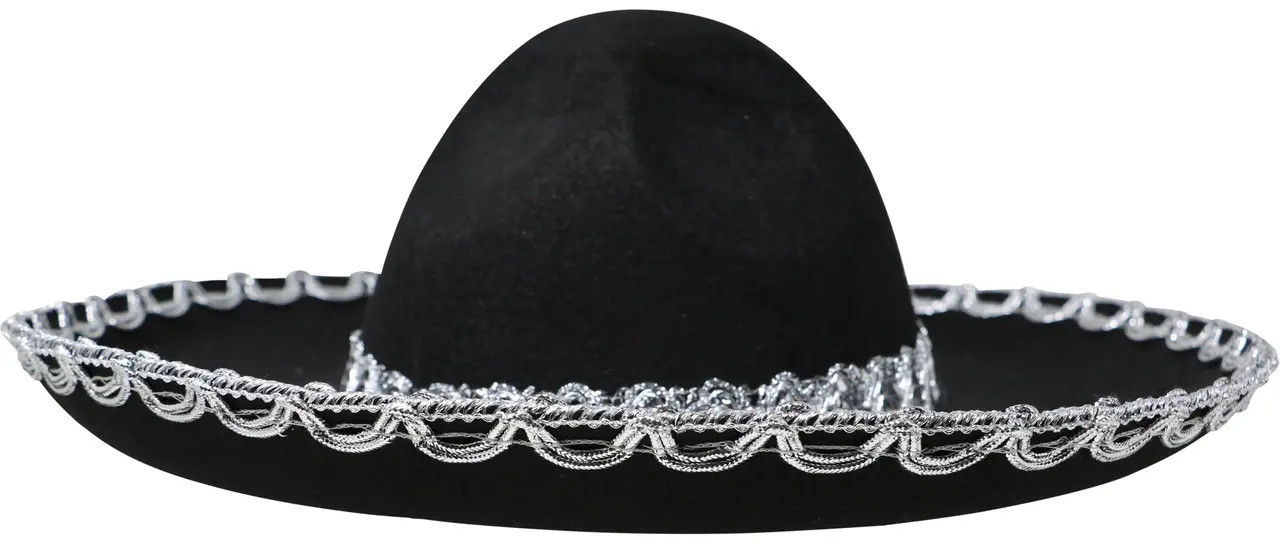 Mexicansk filthat til børn, sort, 55 cm