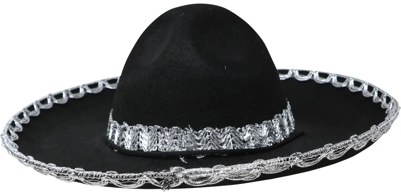 Mexicansk filthat til børn, sort, 55 cm