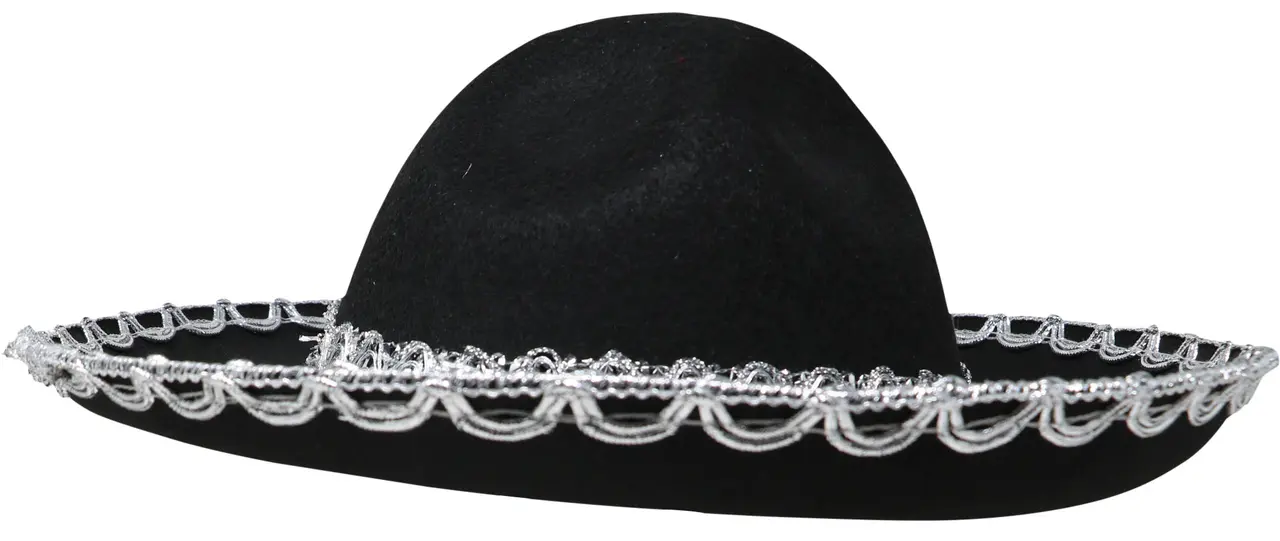 Mexicansk filthat til børn, sort, 55 cm