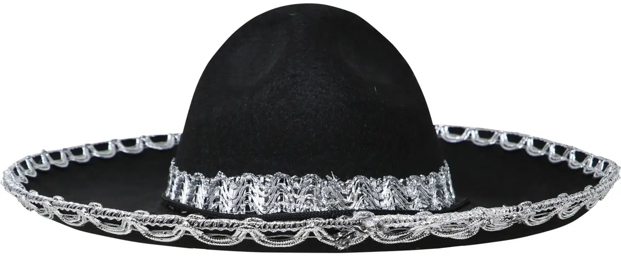 Mexicansk filthat til børn, sort, 55 cm