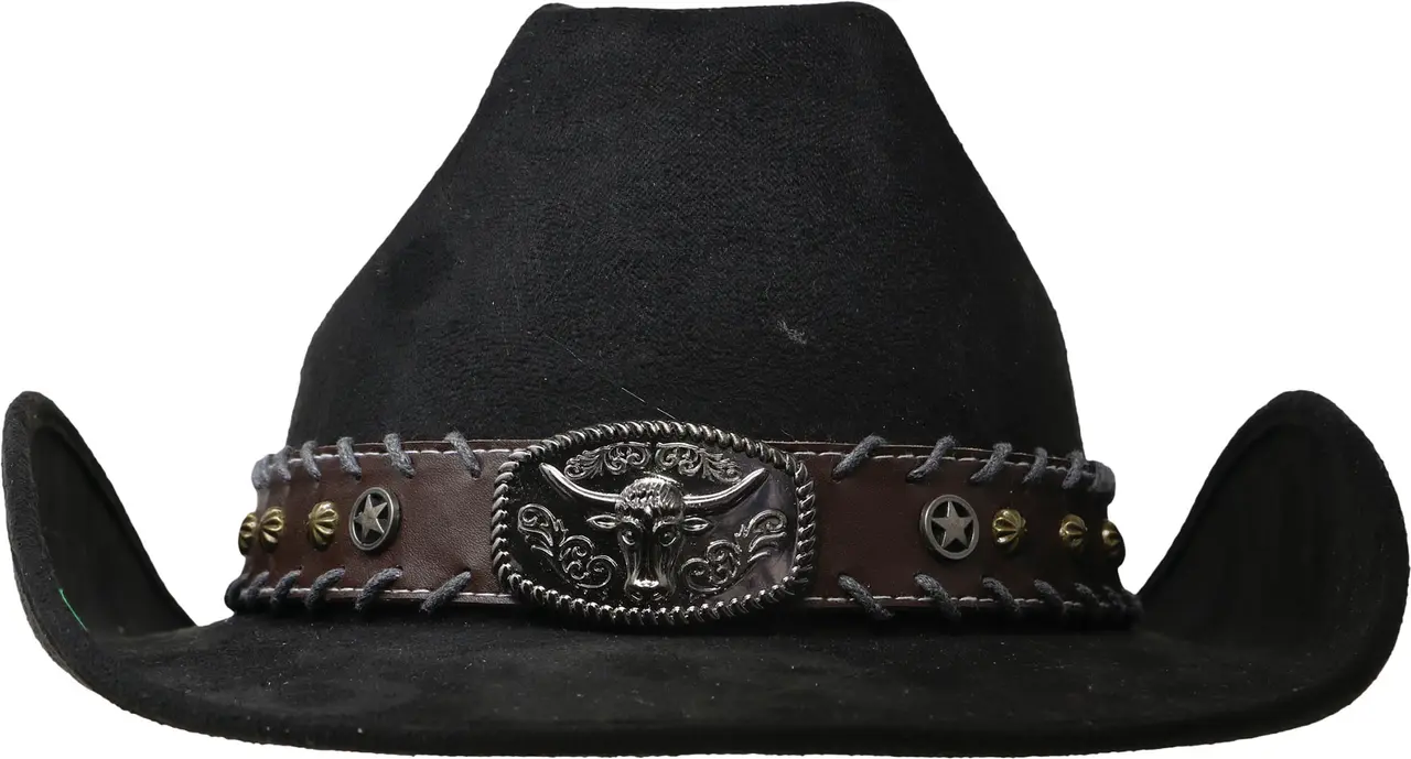 Cowboyhat i filt med spænde, sort