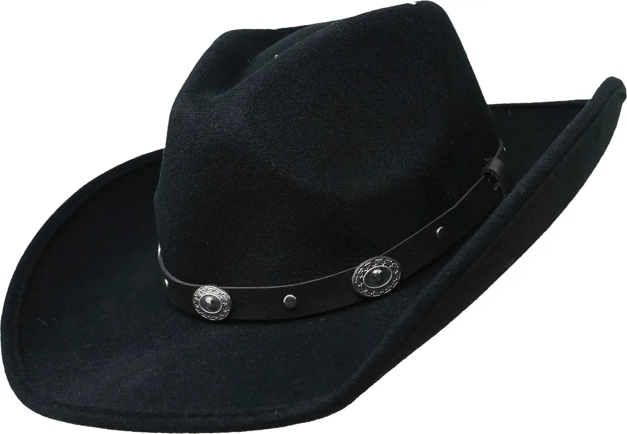Cowboyhat i filt, sort
