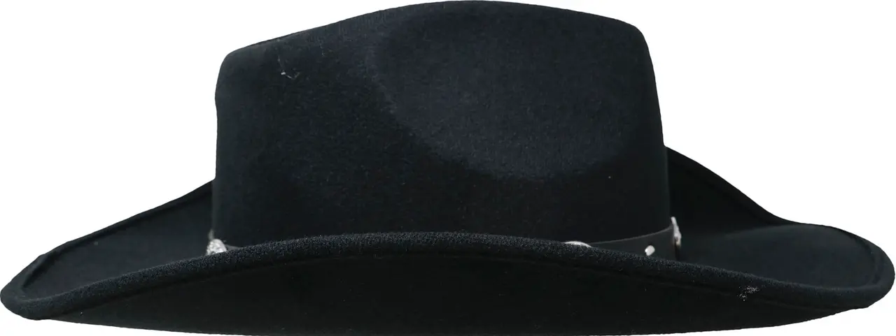 Cowboyhat i filt, sort