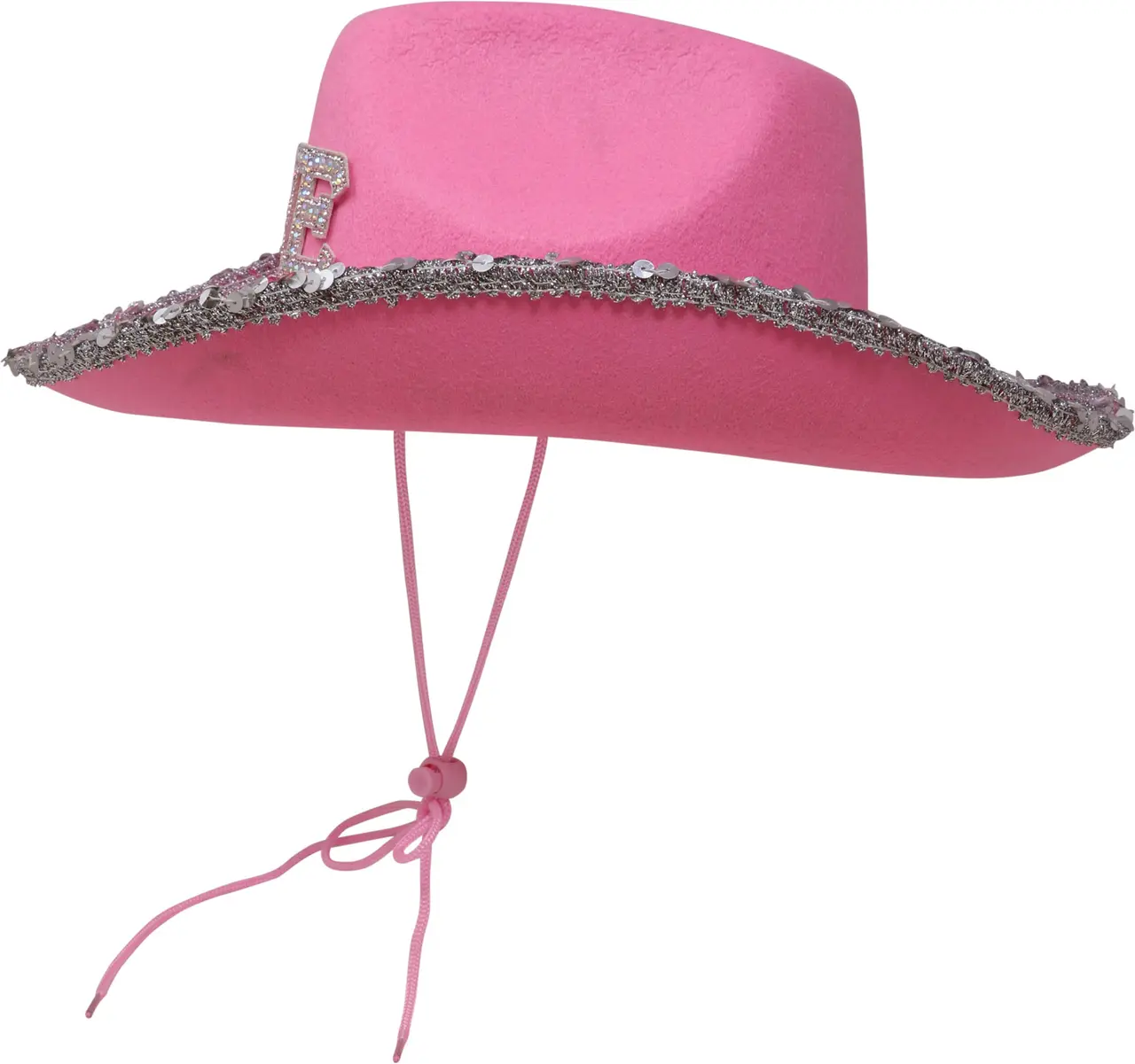Cowboyhat "Love" i filt, lyserød