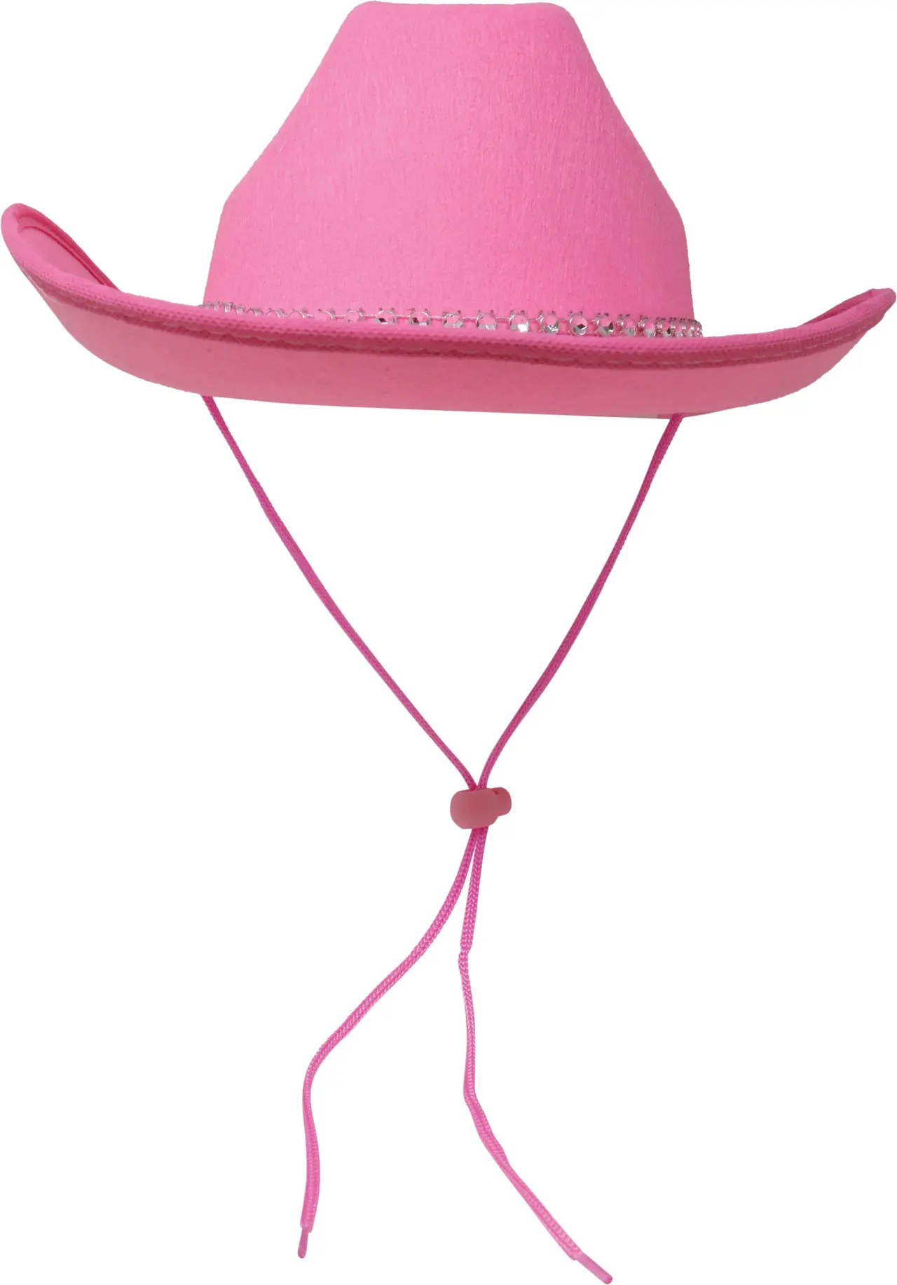 Cowboyhat i filt med rhinsten, lyserød