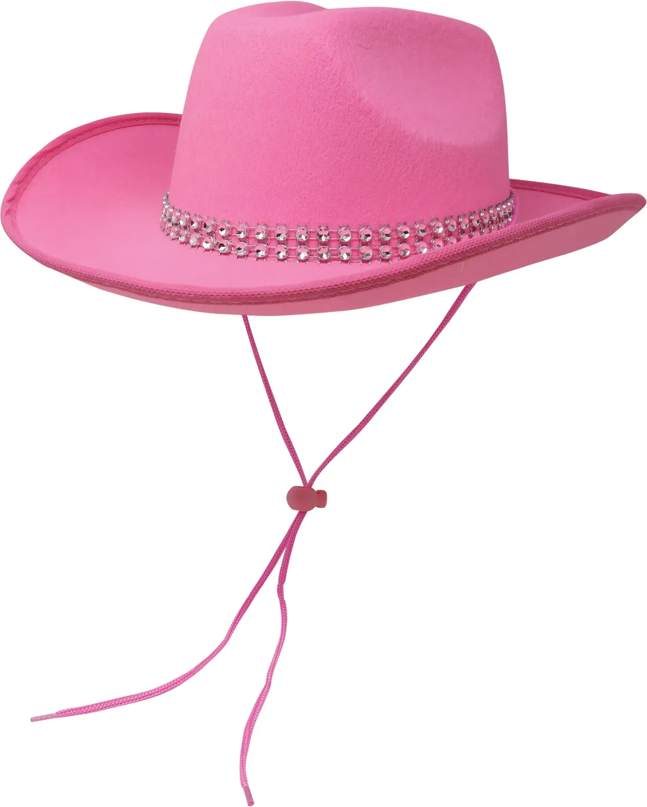 Cowboyhat i filt med rhinsten, lyserød