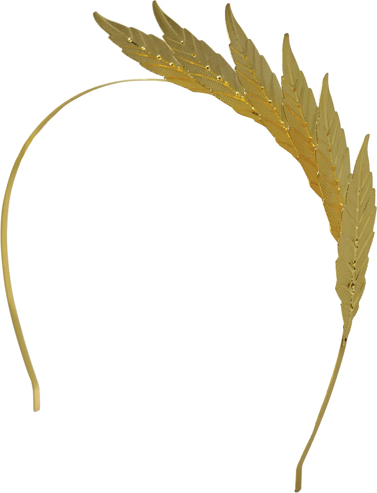 Metallisk diadem med blade, guld