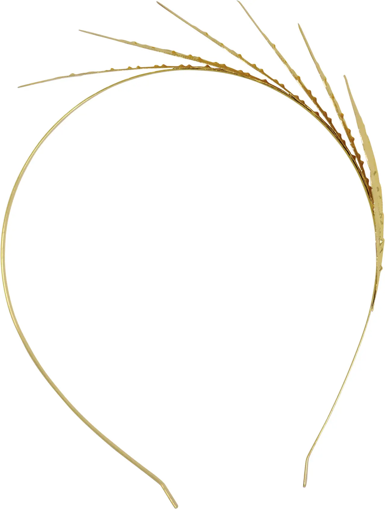 Metallisk diadem med blade, guld