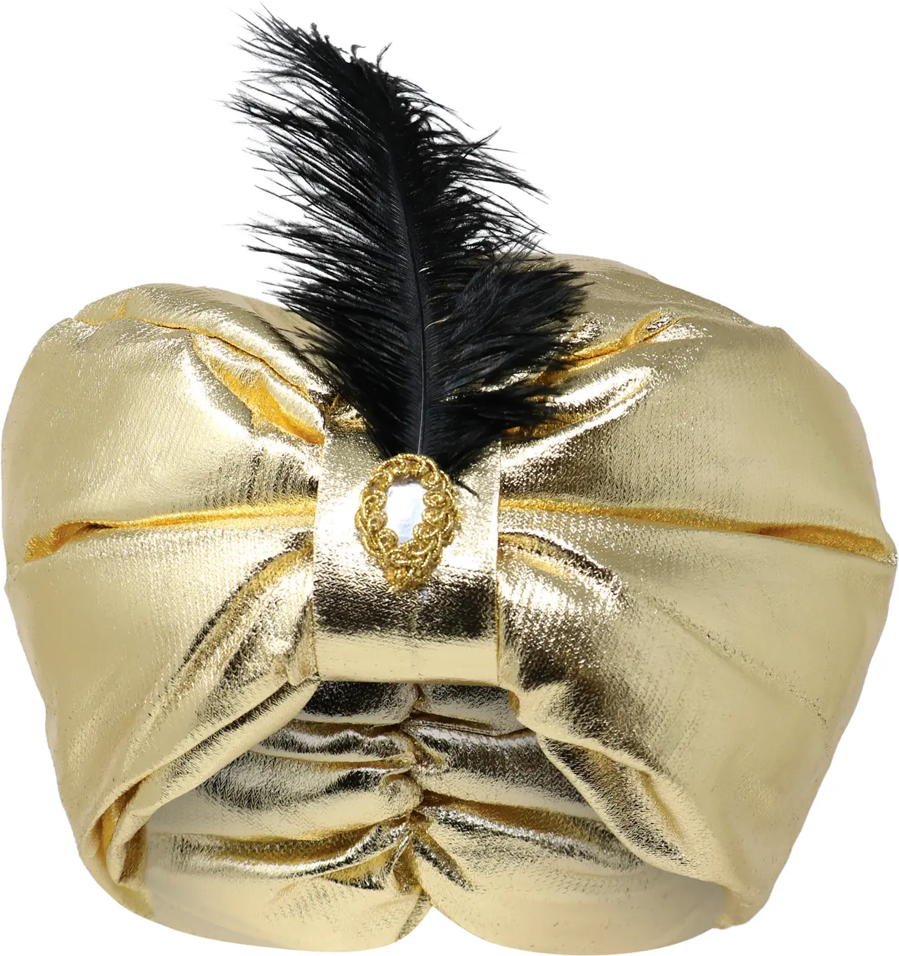 Guldfarvet maharaja-turban i stof