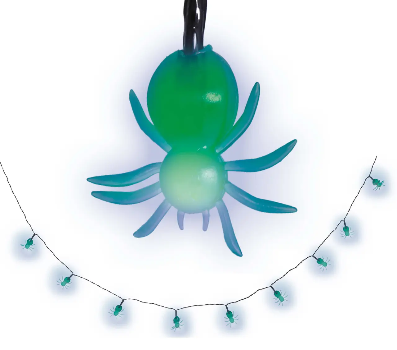 LED-guirlande med 10 edderkopper, batteridrevet