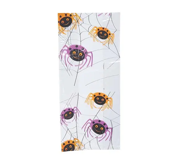 Pakke med 20 slikposer i PVC med edderkopper 28 × 13 cm