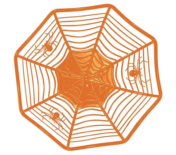 Orange bakke med spindelvæv 28 × 8 cm