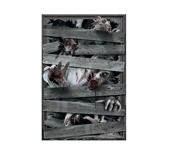 Vinduesdekoration med zombier, 80 × 150 cm