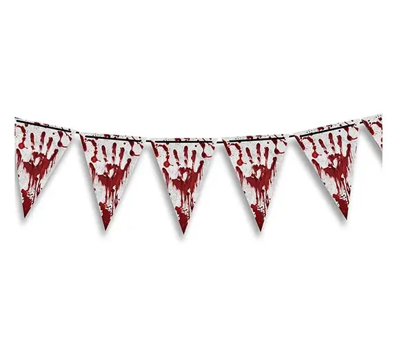 Blodig vimpelguirlande, 300 cm, 20 × 30 cm, papir