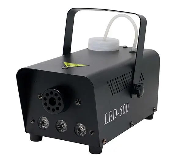 Røgmaskine med lys og fjernbetjening, 500 W