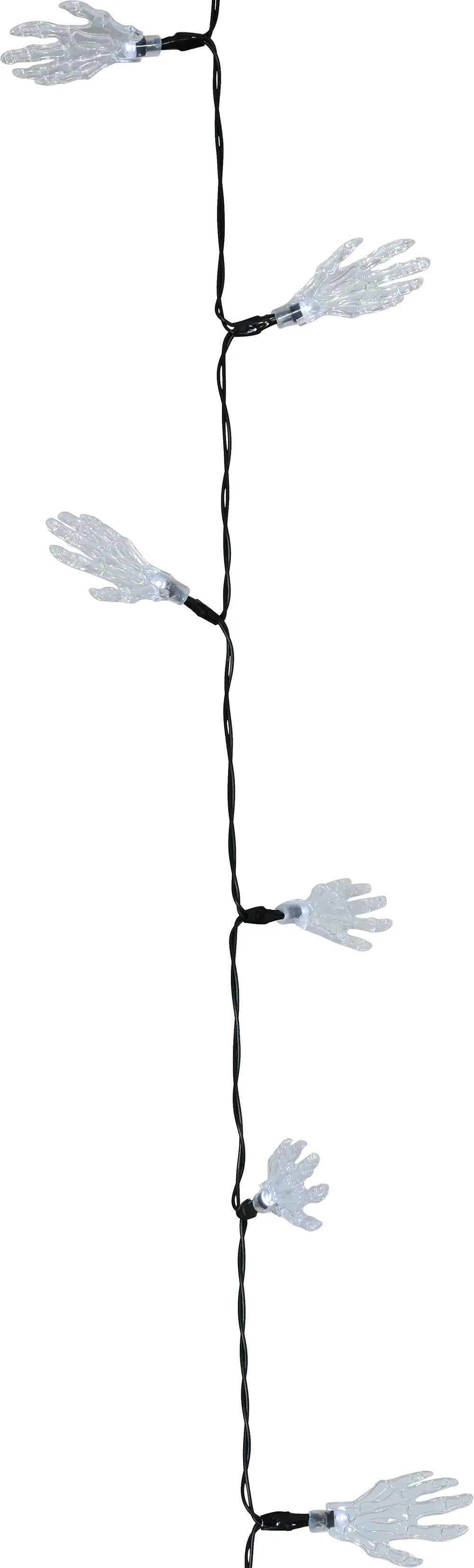 Guirlande med skelethænder, 10 LED, 115 cm, batteridrevet