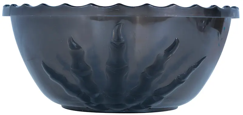 Sort skål med skelethånd, 14 × 33 cm